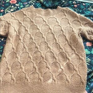 Cozy Tan Cable Knit Sweater